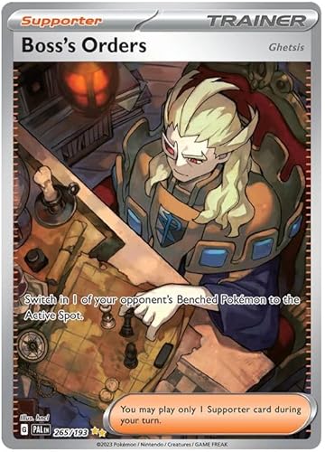 Boss's Orders [Ghetsis] 265/193 Special Illustration Seltene Pokemon Karte (SV2 Paldea Evolved) + TitanCards Toploader von Titan Cards