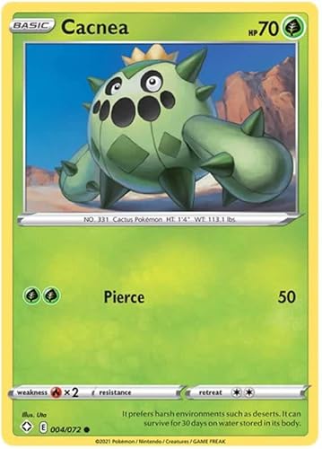 Cacnea 004/072 Common Pokemon Card (Shining Fates) + TitanCards® Toploader von Titan Cards