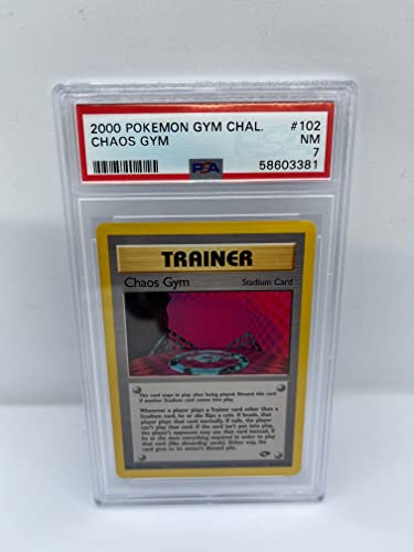 Chaos Gym 102/132 PSA 7 abgestufte seltene Pokemon-Karte (2000 Pokemon Gym Chal) + TitanCards® Toploader von Titan Cards