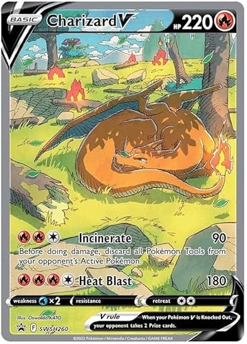 Charizard V SWSH260 Pokemon Promo Card (SWSH Promo Series) + 1x TitanCards® Toploader von Titan Cards