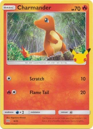 Charmander 9/25 Non-Holo Pokemon Karte (McDonalds Collection 2021) + 1x TitanCards® Toploader von Titan Cards