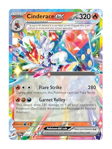 Cinderace ex 028/142 Ultraseltene Pokemon-Karte, seltene Pokémon-Karten, Pokémon EX, Sternkrone, Pokemon-Scharlachrot und Violett, Titan Cards authentifiziert Cinderace ex 028/142 Ultraseltene Pokemon-Karte, seltene Pokémon-Karten, Pokémon EX, Sternkrone, Pokemon-Scharlachrot und Violett, Titan Cards authentifiziert von Titan Cards