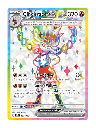 Cinderace ex 157/142 Ultraseltene Vollkunst-Pokemon-Karte, glänzende Pokémon-Karten, Pokémon EX, Sternkrone, Pokemon-Scharlachrot und Violett, Titan Cards authentifiziert Cinderace ex 157/142 Ultraseltene Vollkunst-Pokemon-Karte, glänzende Pokémon-Karten, Pokémon EX, Sternkrone, Pokemon-Scharlachrot und Violett, Titan Cards authentifiziert von Titan Cards