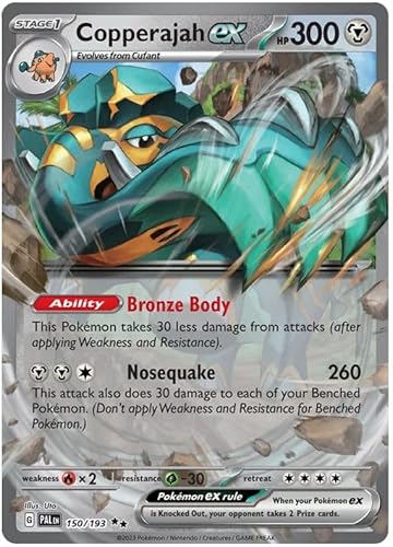 Copperajah ex 150/193 seltene Doppel-Pokemon-Karte (SV2 Paldea Evolved) + 1 x TitanCards® Toploader von Titan Cards