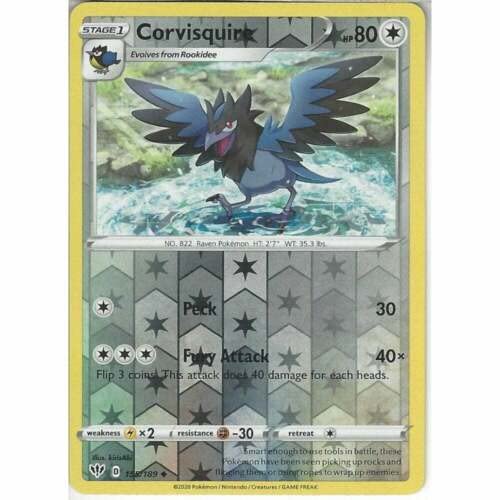 Corvisquire 155/189 Uncommon Reverse Holo Pokemon Card (Darkness Ablaze) + TitanCards® Toploader von Titan Cards