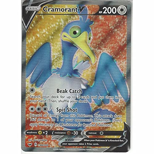 Cramorant V 198/202 Full Art Ultra Rare Pokemon Karte (Schwert & Schild) + 1x TitanCards® Toploader von Titan Cards