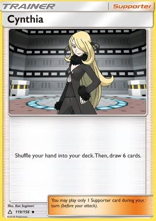 Cynthia 119/156 Reverse Holo Uncommon Pokemon Karte (Ultra Prism) + TitanCards® Toploader Pokemon Karte von Titan Cards