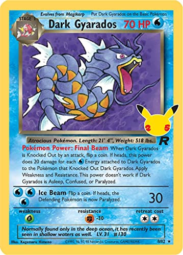 Dark Gyarados (Team Rocket) 8/82 seltene Holo Pokemon Karte (Celebrations) + TitanCards® Toploader von Titan Cards