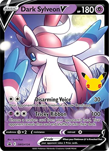 Dark Sylveon V SWSH134 Pokemon Promokarte (Celebrations Promo-Serie) + TitanCards® Toploader von Titan Cards