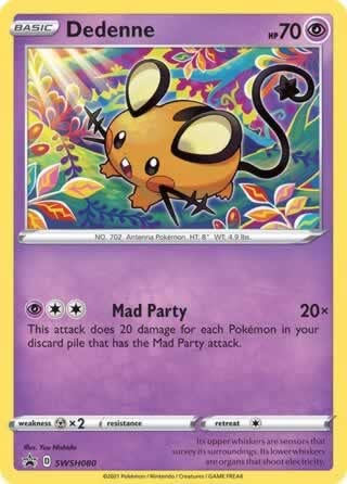 Dedenne SWSH080 Holo Pokemon Karte (Shining Fates Promo-Serie) + TitanCards® Toploader von Titan Cards