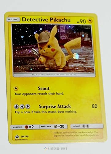 Detective Pikachu SM170 Holo Pokemon Promokarte + TitanCards® Toploader von Titan Cards