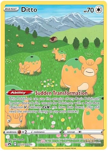Ditto GG22/GG70 GGH Pokemon Karte (SWSH Crown Zenith GG) + TitanCards® Toploader von Titan Cards