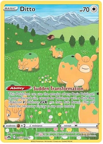 Ditto GG22/GG70 GGH Pokemon Karte (SWSH Crown Zenith GG) + TitanCards® Toploader von Titan Cards