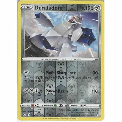 Duraludon 138/192 Rare Reverse Holo Pokemon Card (SWSH Rebel Clash) + TitanCards® Toploader von Titan Cards