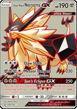Dusk Mane Necrozma GX 145/156 Full Art (Ultra Prism) + TitanCards® Toploader von Titan Cards