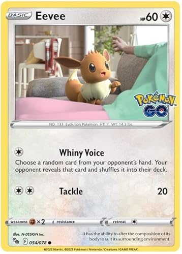 Eevee 054/078 Common Pokemon Karte (Pokemon GO Special TCG Set) + 1x TitanCards® Toploader von Titan Cards