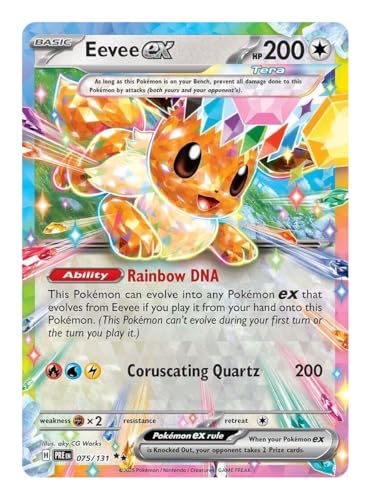 Eevee ex 075/131 Ultraseltene Pokemon-Karte, seltene Pokémon-Karten, Pokémon EX, prismatische Entwicklungen, Pokemon-Scharlachrot und Violett, Titan Cards authentifiziert Eevee ex 075/131 Ultraseltene Pokemon-Karte, seltene Pokémon-Karten, Pokémon EX, prismatische Entwicklungen, Pokemon-Scharlachrot und Violett, Titan Cards authentifiziert von Titan Cards