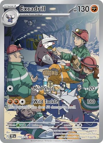 Excadrill 174/162 Illustration seltene Pokemon-Karte (SV Temporal Forces) + 1x TitanCards® Toploader von Titan Cards