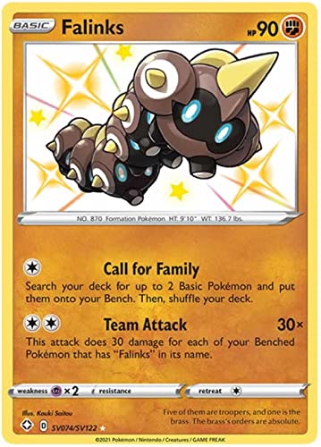 Falinks SV074/SV122 Shiny Rare Pokemon Karte (Shining Fates) + TitanCards® Toploader von Titan Cards