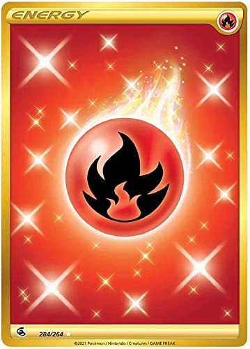 Fire Energy 284/264 Secret Rare Pokemon Karte (SWSH Fusion Strike) + 1x TitanCards® Toploader von Titan Cards
