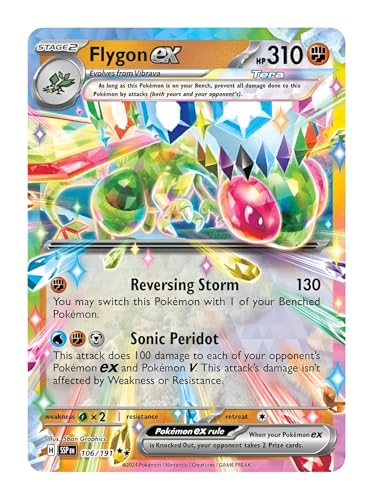 Flygon ex 106/191 Ultraseltene Pokemon-Karte, seltene Pokémon-Karten, Pokémon EX, Surging Sparks, Pokemon-Scharlachrot und Violett, Titan Cards authentifiziert Flygon ex 106/191 Ultraseltene Pokemon-Karte, seltene Pokémon-Karten, Pokémon EX, Surging Sparks, Pokemon-Scharlachrot und Violett, Titan Cards authentifiziert von Titan Cards