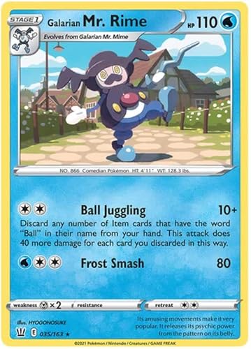 Galarian Mr. Rime 035/163 Rare Pokemon Card (Battle Styles) + TitanCards® Toploader von Titan Cards