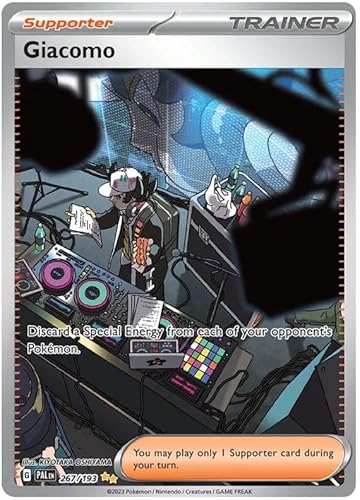 Giacomo 267/193 Special Illustration Rare Pokemon Karte (SV2 Paldea Evolved) + 1x TitanCards® Toploader von Titan Cards