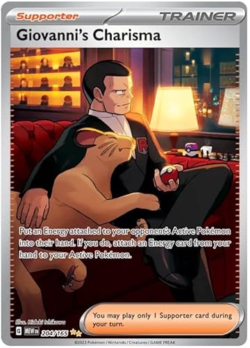 Giovanni's Charisma 204/165 Special Illustration Rare Pokemon Karte (Pokemon SV 151) + 1x TitanCards® Toploader von Titan Cards