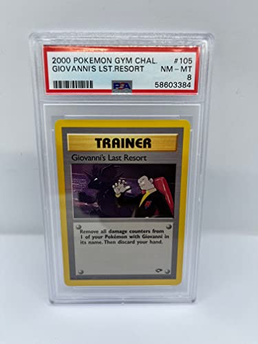 Giovanni's Last Resort 105/132 PSA 8 Graded Rare Pokemon Card (2000 Pokemon Gym Chal) + TitanCards® Toploader von Titan Cards