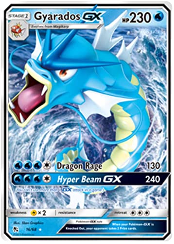 Gyarados GX 16/68 Ultra Rare Pokemon Karte (Versteckte Schicksale) + 1x TitanCards® Toploader von Titan Cards