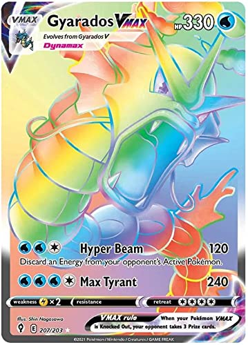 Gyarados VMAX 207/203 Secret Rare Pokemon Karte (SWSH Evolving Skies) + TitanCards® Toploader von Titan Cards