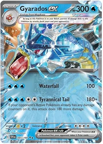 Gyarados ex 045/198 Rare Doppel-Pokemon-Karte (Scharlachrot & Violett) + TitanCards® Toploader von Titan Cards