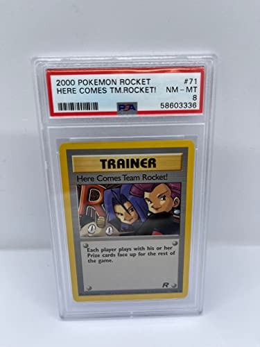 Here Comes Team Rocket 71/82 PSA 8 Graded Rare Pokemon Card (2000 Pokemon Rocket) + TitanCards® Toploader von Titan Cards