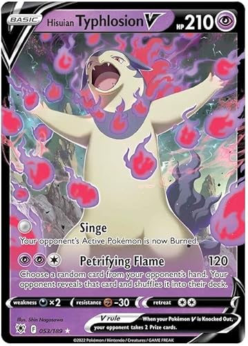 Hisuian Typhlosion V 053/189 Ultra Rare Pokemon Karte (SWSH Astral Radiance) + TitanCards® Toploader von Titan Cards