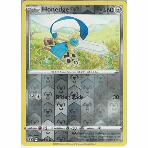 Honedge 133/192 Common Reverse Holo Pokemon Card (SWSH Rebel Clash) + TitanCards® Toploader von Titan Cards