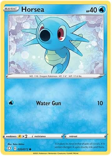 Horsea 020/072 Common Pokemon Card (Shining Fates) + TitanCards® Toploader von Titan Cards
