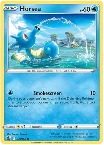 Horsea 031/163 Common Pokemon Card (Battle Styles) + TitanCards® Toploader von Titan Cards