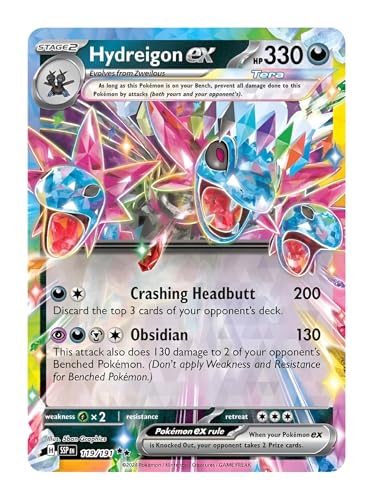 Hydreigon ex 119/191 Ultraseltene Pokemon-Karte, seltene Pokémon-Karten, Pokémon EX, Surging Sparks, Pokemon-Scharlachrot und Violett, Titan Cards authentifiziert Hydreigon ex 119/191 Ultraseltene Pokemon-Karte, seltene Pokémon-Karten, Pokémon EX, Surging Sparks, Pokemon-Scharlachrot und Violett, Titan Cards authentifiziert von Titan Cards