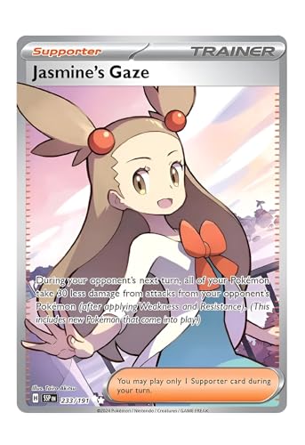 Jasmine's Gaze 233/191 ultra-seltene Vollkunst-Trainer-Karte, glänzende Pokémon-Karten, seltene Pokemon-Karten, Surging Sparks, Pokemon-Scharlachrot und Violett, Titan Cards authentifiziert Jasmine's Gaze 233/191 ultra-seltene Vollkunst-Trainer-Karte, glänzende Pokémon-Karten, seltene Pokemon-Karten, Surging Sparks, Pokemon-Scharlachrot und Violett, Titan Cards authentifiziert von Titan Cards