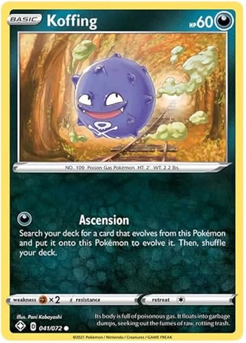 Koffing 041/072 Common Pokemon Card (Shining Fates) + TitanCards® Toploader von Titan Cards