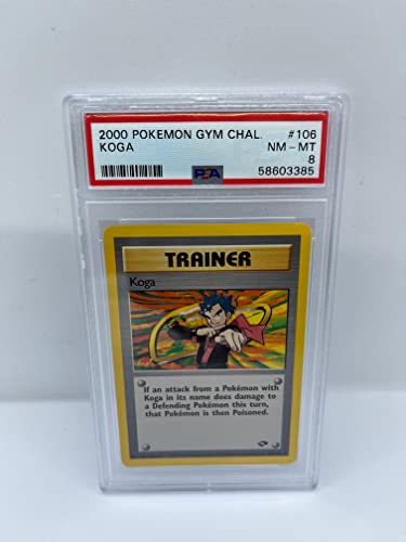 Koga 106/132 PSA 8 abgestufte seltene Pokemon-Karte (2000 Pokemon Gym Chal) + TitanCards® Toploader von Titan Cards