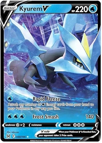 Kyurem V 048/196 Ultra-Rare seltene Pokemon-Karte (Sworld & Shield Lost Origin) + TitanCards® Toploader von Titan Cards