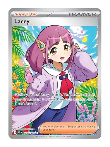 Lacey 166/142 Ultraseltene Vollkunst-Trainer-Karte, glänzende Pokémon-Karten, seltene Pokemon-Karten, Sternenkrone, Pokemon-Scharlachrot und Violett, Titan Cards authentifiziert Lacey 166/142 Ultraseltene Vollkunst-Trainer-Karte, glänzende Pokémon-Karten, seltene Pokemon-Karten, Sternenkrone, Pokemon-Scharlachrot und Violett, Titan Cards authentifiziert von Titan Cards