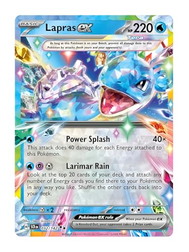 Lapras ex 032/142 Ultraseltene Pokemon-Karte, seltene Pokémon-Karten, Pokémon EX, Sternkrone, Pokemon-Scharlachrot und Violett, Titan Cards authentifiziert Lapras ex 032/142 Ultraseltene Pokemon-Karte, seltene Pokémon-Karten, Pokémon EX, Sternkrone, Pokemon-Scharlachrot und Violett, Titan Cards authentifiziert von Titan Cards