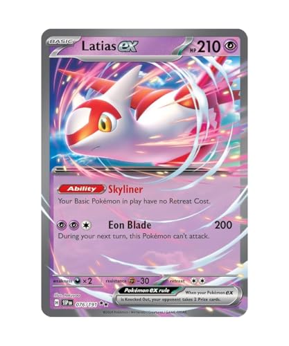 Latias ex 076/191 Ultraseltene Pokemon-Karte, seltene Pokémon-Karten, Pokémon-Ex, Surging Sparks, Serie Scharlachrot und Violett, Titan Cards authentifiziert Latias ex 076/191 Ultraseltene Pokemon-Karte, seltene Pokémon-Karten, Pokémon-Ex, Surging Sparks, Serie Scharlachrot und Violett, Titan Cards authentifiziert von Titan Cards