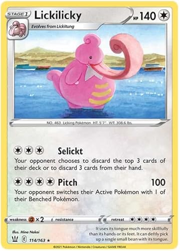 Lickilicky 114/163 Rare Reverse Holo Pokemon Card (Battle Styles) + TitanCards® Toploader von Titan Cards