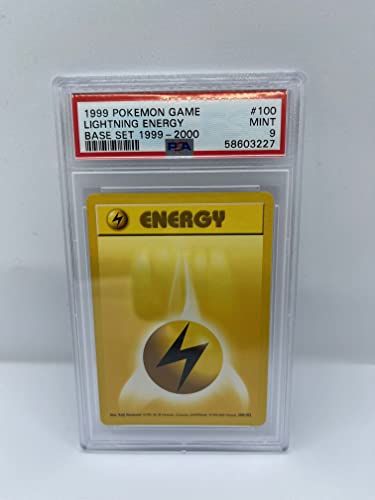 Lightning Energy 100/102 PSA 9 Graded Pokemon Card (1999 Pokemon Game) + TitanCards® Toploader von Titan Cards