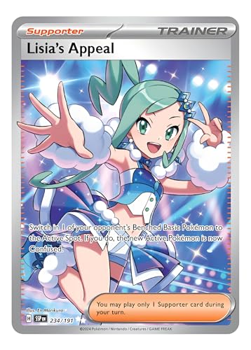 Lisia's Appeal 234/191 ultra-seltene Vollkunst-Trainer-Karte, glänzende Pokémon-Karten, seltene Pokemon-Karten, Surging Sparks, Pokemon-Scharlachrot und Violett, Titan Cards authentifiziert von Titan Cards