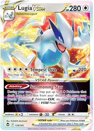 Lugia VSTAR 139/195 Rare VSTAR Pokemon Karte (SWSH Silver Tempest) + TitanCards® Toploader von Titan Cards