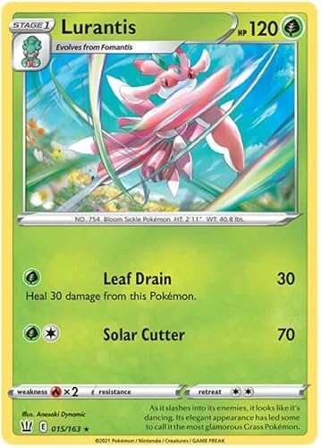 Lurantis 015/163 Rare Reverse Holo Pokemon Card (Battle Styles) + TitanCards® Toploader von Titan Cards